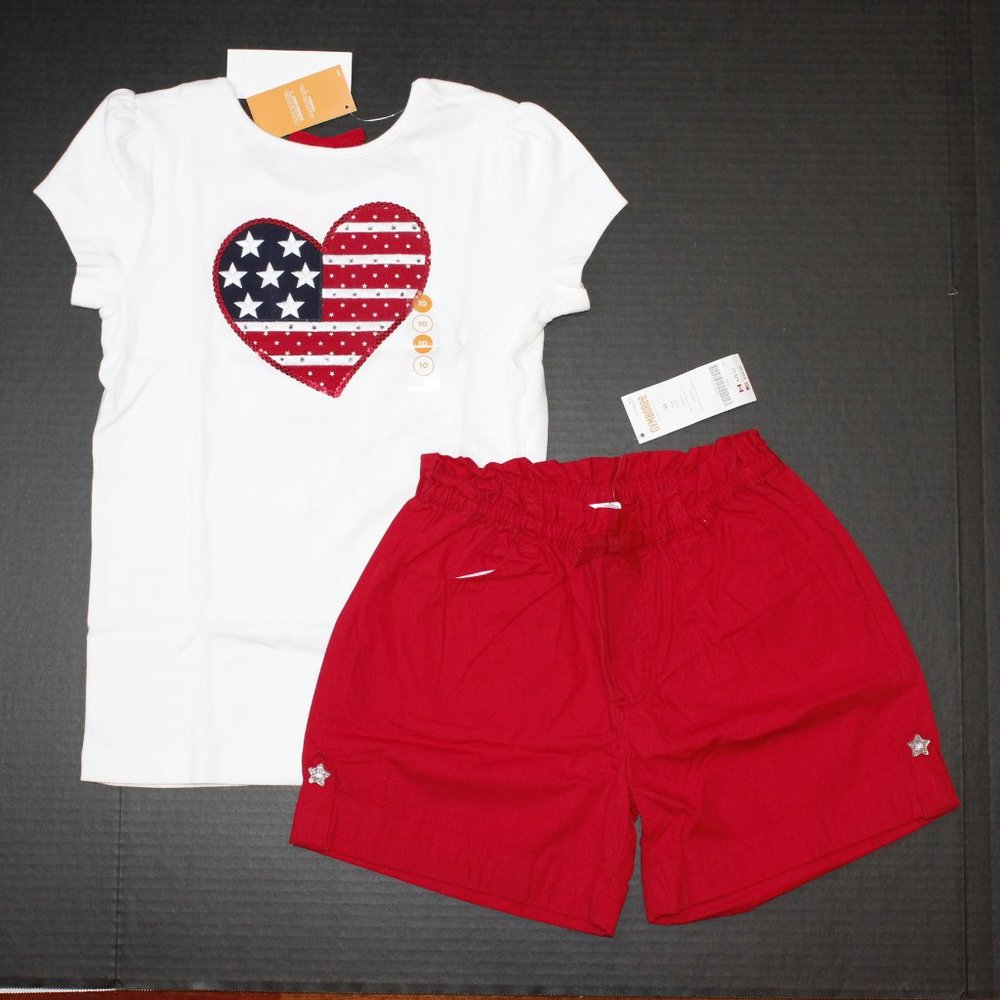 NWT Gymboree size 10 top red shorts outfit 4th of July set